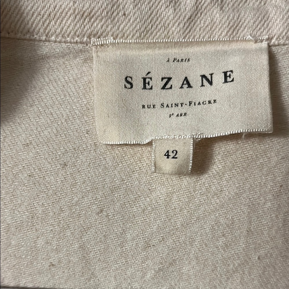 Sezane Cream Ruffle Button-Front Blouse - Picture 2 of 5